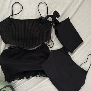 Bundle of 4 black crop top